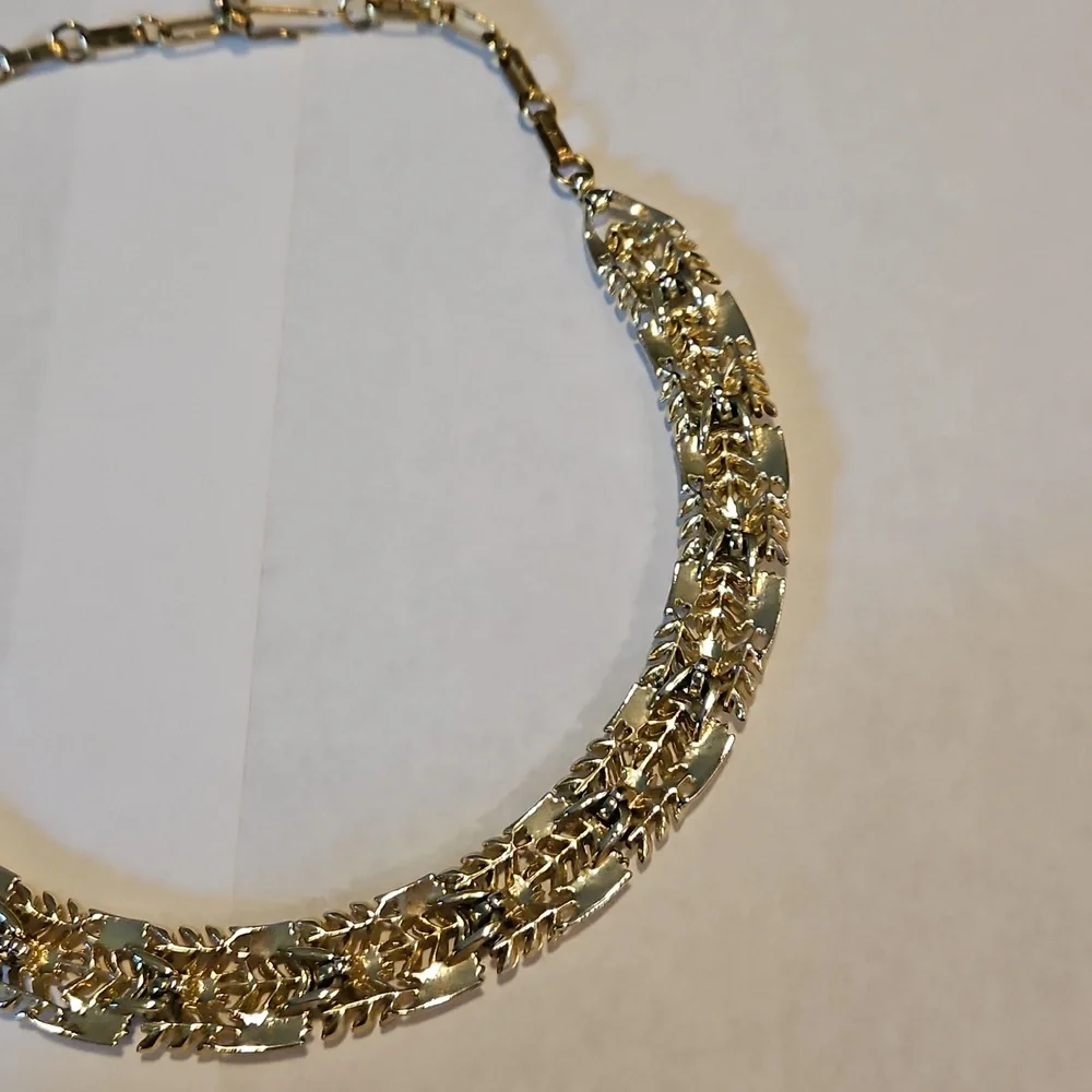 Lisner Signed Gold Necklace Statement Vintage Adjustable